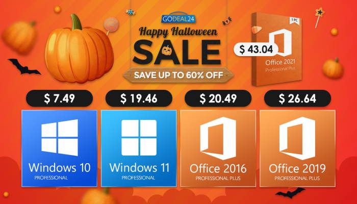 Save Big With GoDeal24’s Halloween Sale: $7.49 Windows 10 Pro And More (SPONSORED)